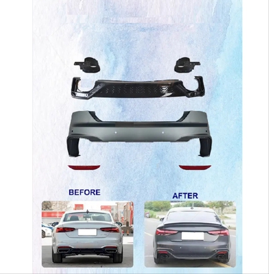 AUDI A5 2021+ IÇIN UYUMLU 4 KAPI RS5 ARKA TAMPON DİFÜZÖR EGZOZ SET